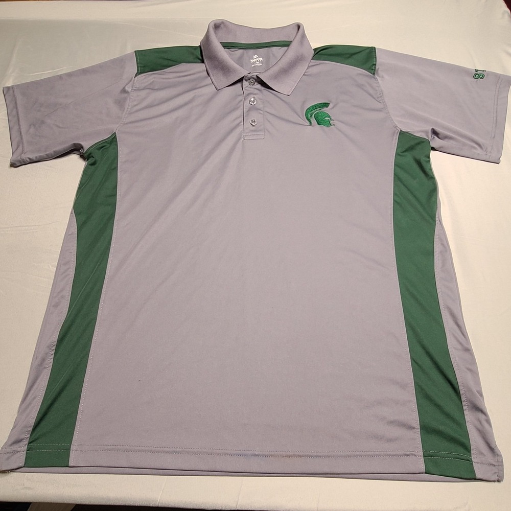 Michigan State Spartans Polo Mens XL‎ Spartan Logo Embroidered Golf Core Casual